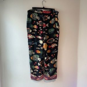 Farm Rio Anthropologie Sealife Fish Print Colorful Joggers Pants
